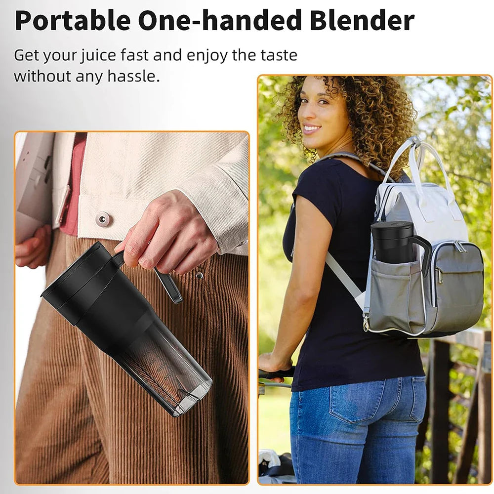 Tragbarer Entsafter - Wiederaufladbarer Mini-Mixer mit 6 scharfen Klingen für Shakes und Smoothies
