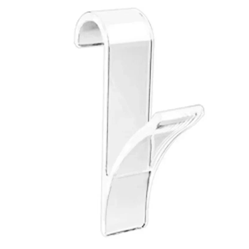 Vielseitige Küchen- & Badezimmerhaken Clips Stauraumregal - Weißer klarer Haken für Handtuchheizkörper, Kleidung, Schals, Haken und mehr