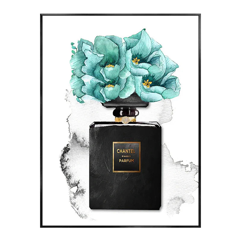 Modern Luxury Perfume Women Paris Fashion Poster Decorative Prints Canvas Painting Wall Art Pictures Elegant Girl Bedroom Decor