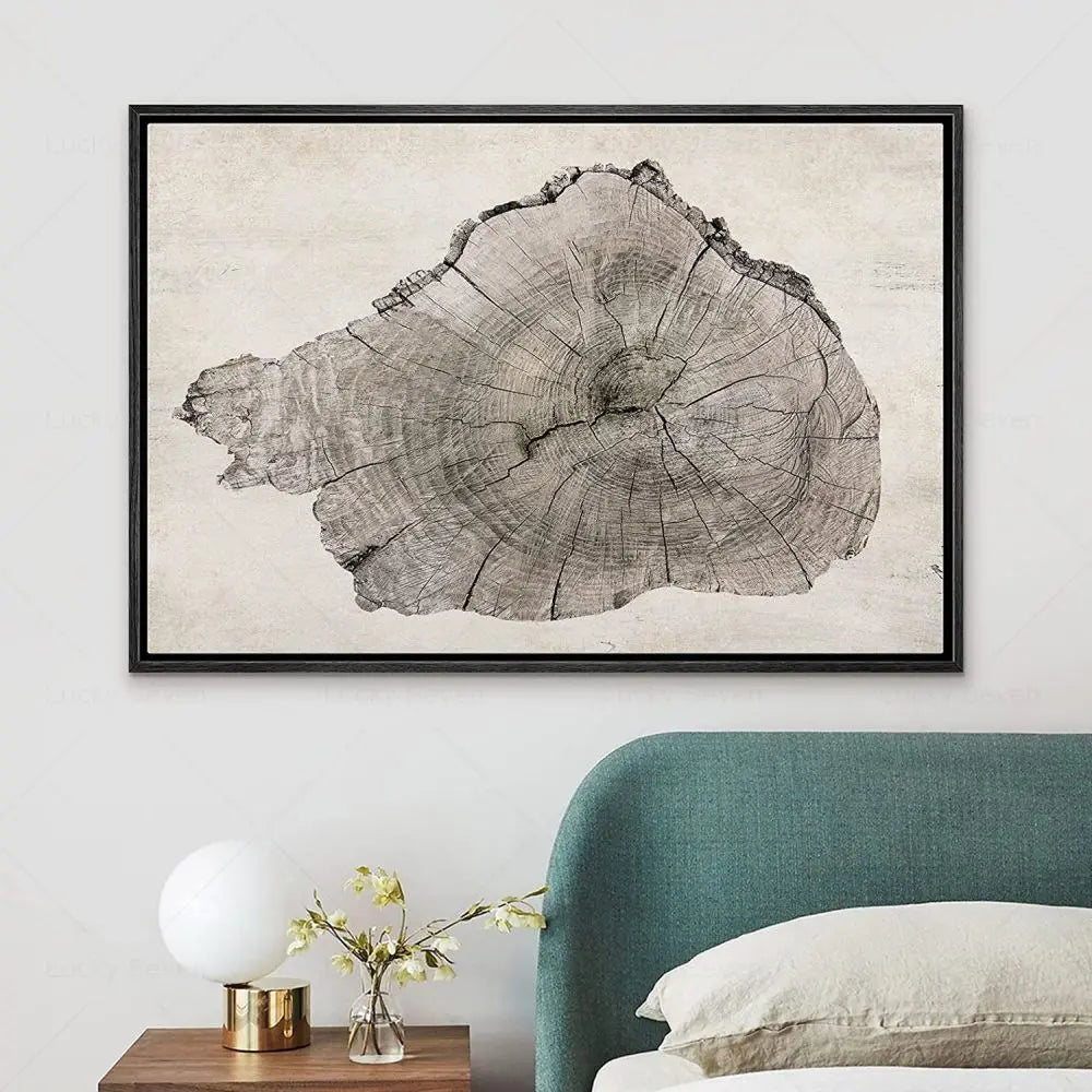 Frendorf | ArtRing Baumringe Abstrakte Leinwand | Moderne Wandkunst | Stilvolle Deko für Zuhause