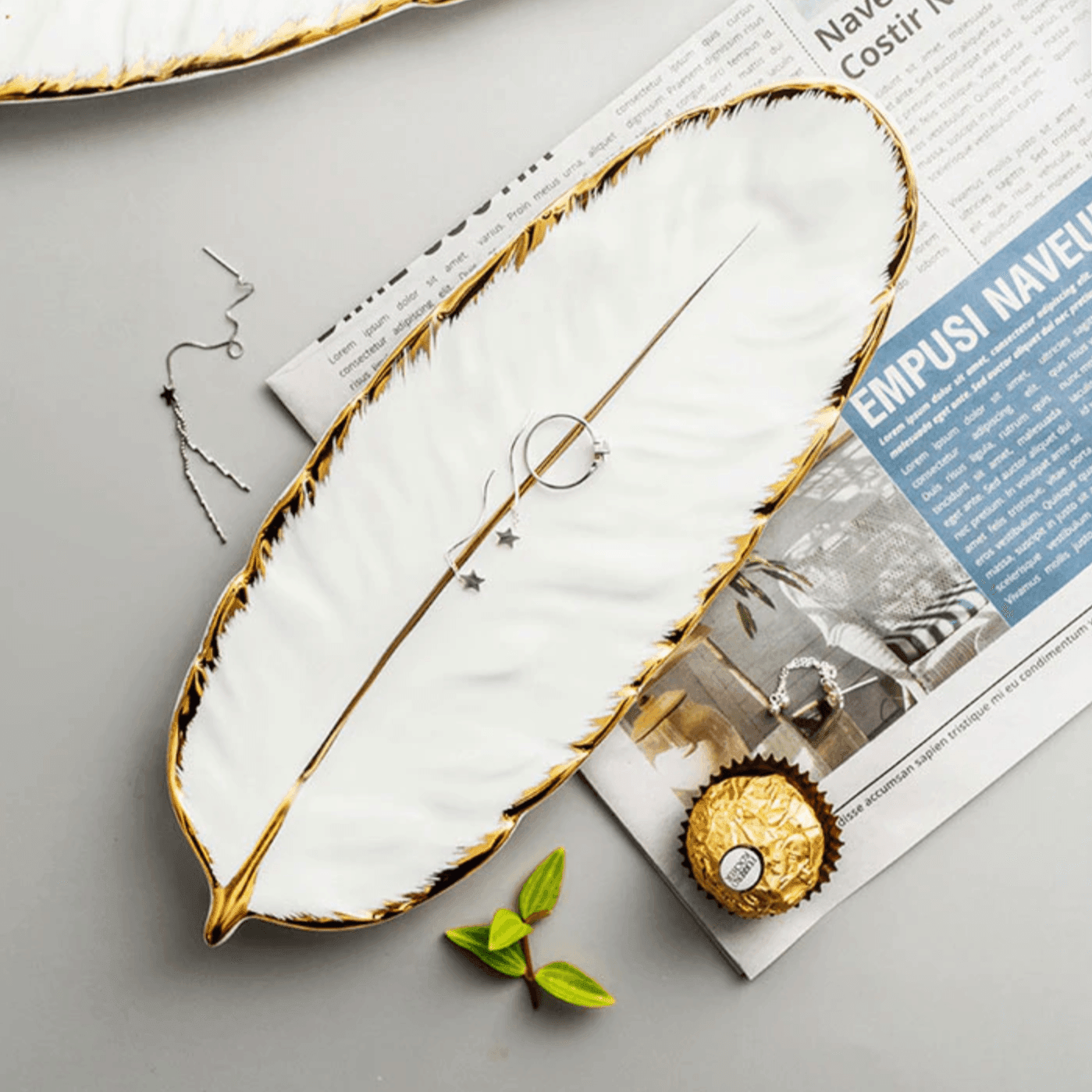 Frendorf | BananaPlatt Keramik-Bananenblatt-Platten | Dekorativ | Serviergeschirr