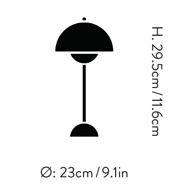 Verstellbare Helligkeit Blumenpottlampe - Italienische wiederaufladbare Tischlampe VP3