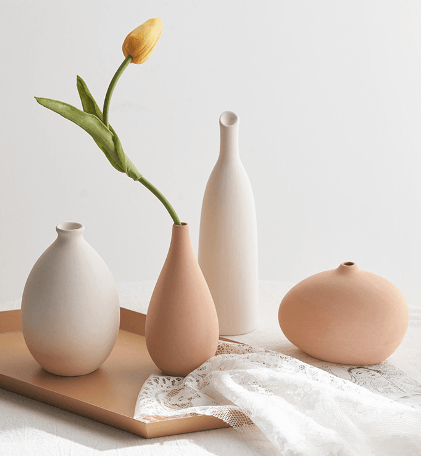 Frendorf | Vasiely Neutrale Keramikvasen | Verschiedene Designs & Farben | Elegante Wohnkultur