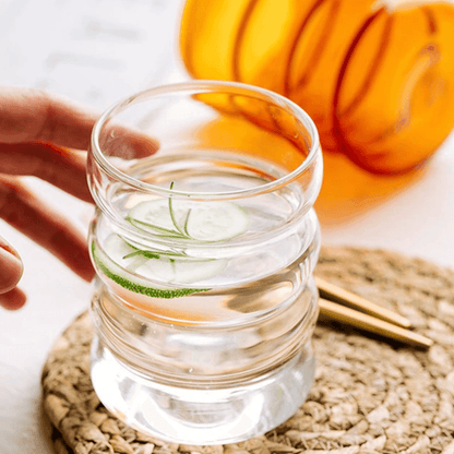 Frendorf | Bubblivio Bunte Glas-Getränkebecher | Handgefertigt | Einzigartiges Design | Perfekt für stilvolle Getränkepräsentation