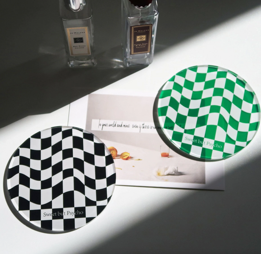 Kariertes Acryl-Untersetzer