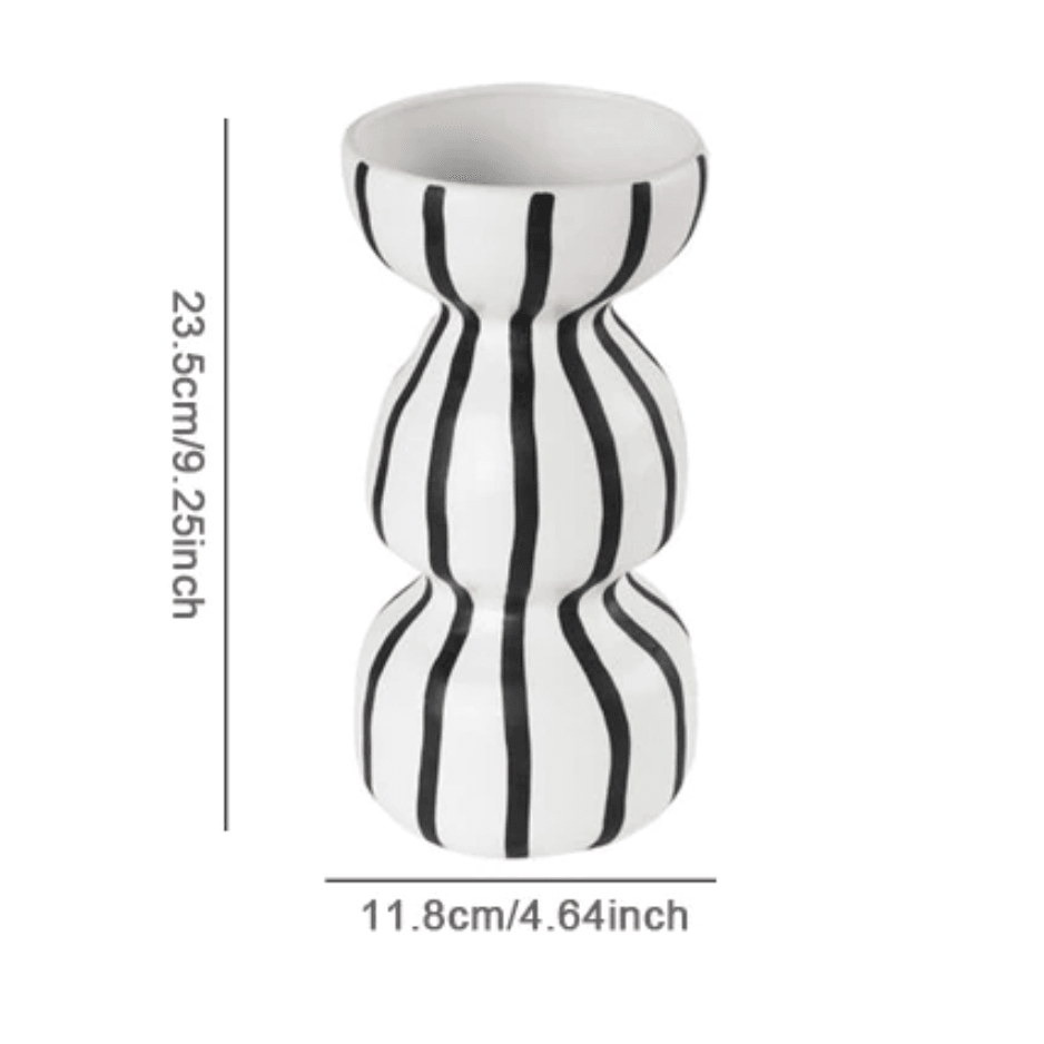 Frendorf | Dotterra Keramik Vasen Set | Handgefertigte Tribal Design Akzente | Deko-Vasen für Wohnzimmer & Flur