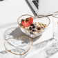 Frendorf | HeartGold Glasgeschirr Set | Herzform Schale & Trinkglas | Goldrand Design | Stilvolle Tischdeko
