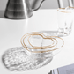 Frendorf | HeartGold Glasgeschirr Set | Herzform Schale & Trinkglas | Goldrand Design | Stilvolle Tischdeko