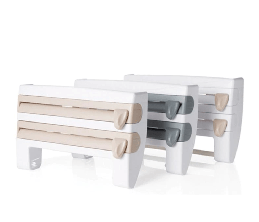 Frendorf | 3-in-1 Triple Papier­spender Küchentuchhalter Montage für Frischhaltefolie Küchentuch Alufolienhalter Wandmontage