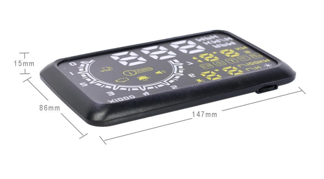 Frendorf | Auto-Head-Up-Display (HUD), 5,5-Zoll-Projektor, Geschwindigkeitskraftstoffwarnung, Kilometerzähler