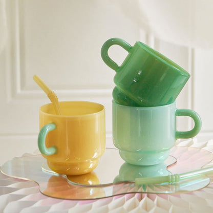 2-colored glass mug