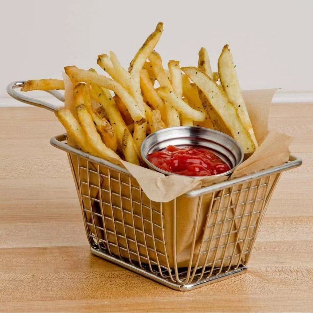 Frendorf | Chrome Rechteckige Mini Frittierkorb Sterne