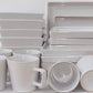 Frendorf | 24-teiliges quadratisches weißes Dinner-Set