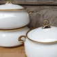 Frendorf | 3 Stück 3ltr Gold-Finish Keramikservierschalen