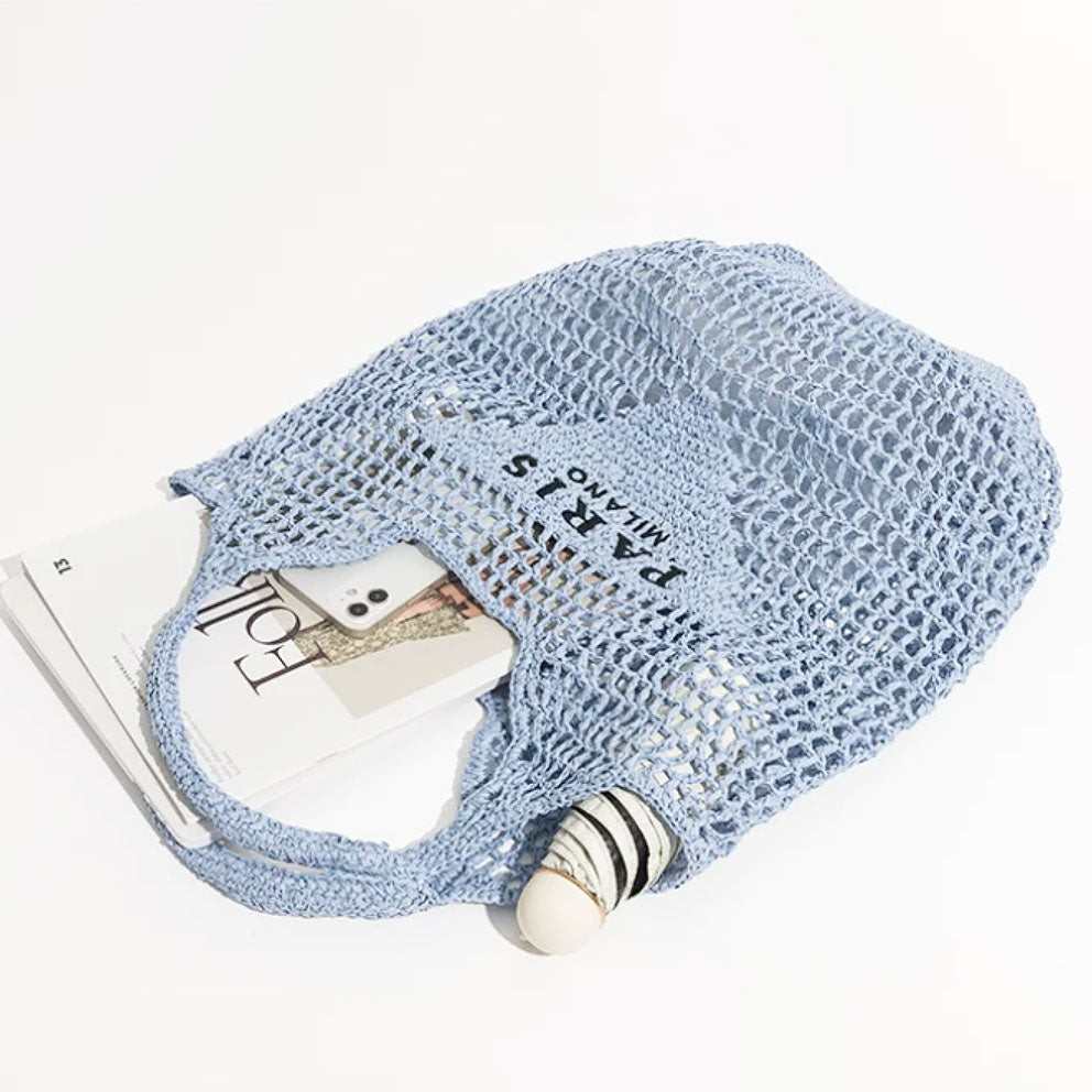 Netzstrohstrick-Strandtasche