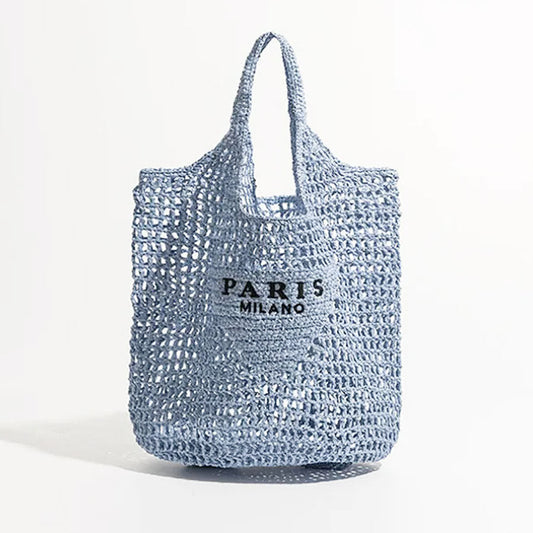 Netzstrohstrick-Strandtasche