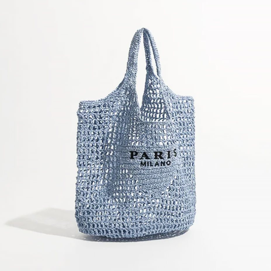 Netzstrohstrick-Strandtasche