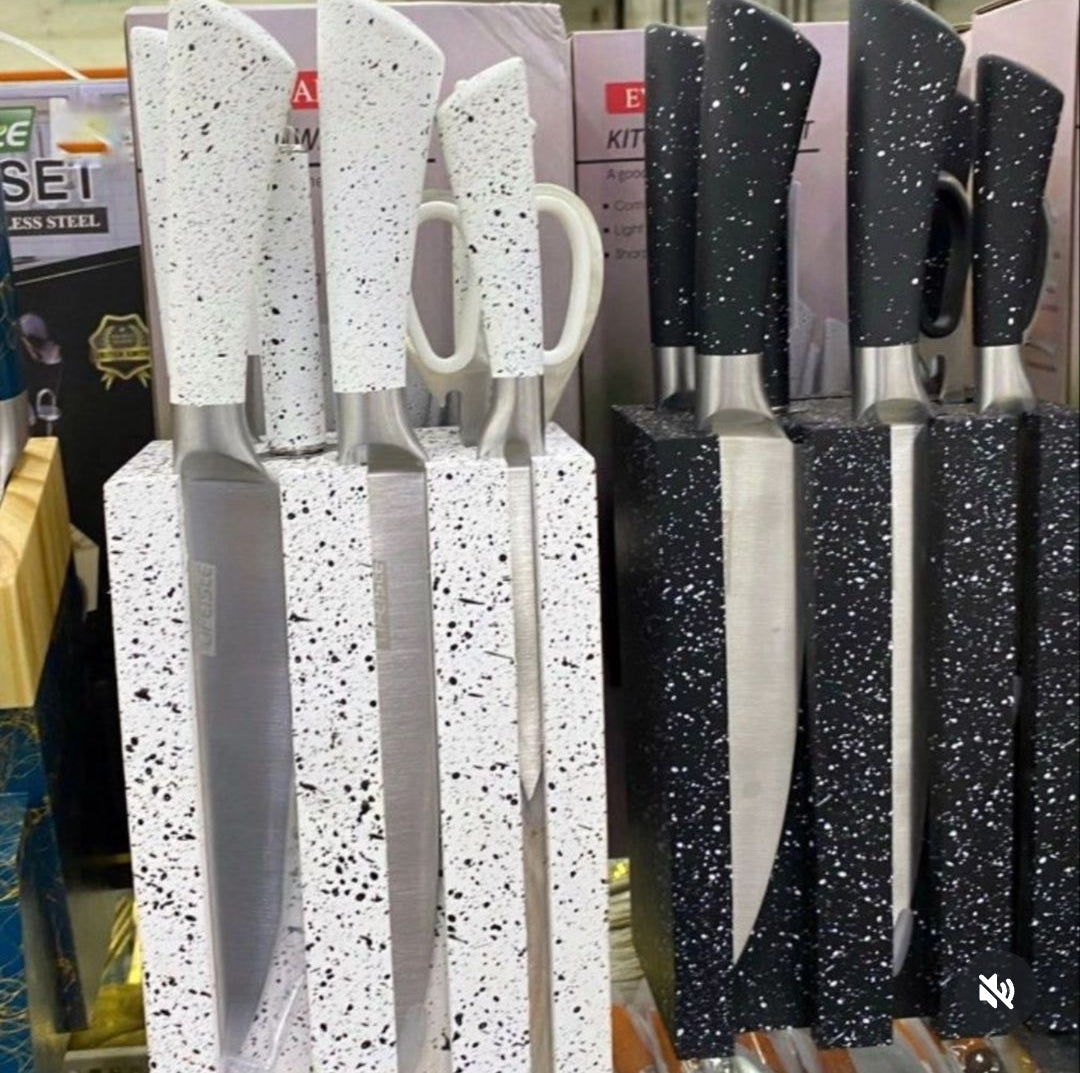 Frendorf | 8 Stück Marmor Küchenmesser