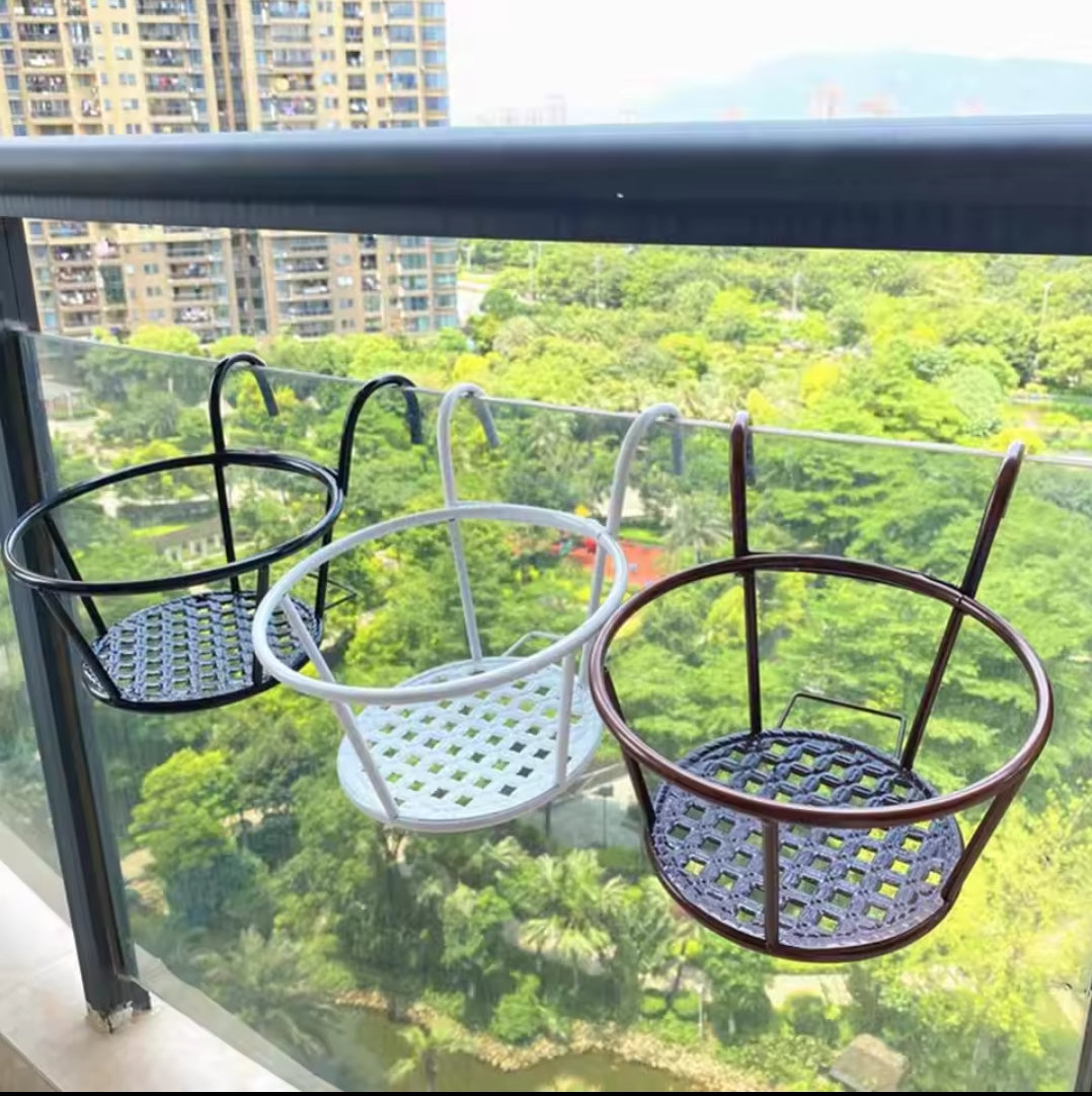 3Pc Über den Balkon BlumenTopfhalter SchwarzNov