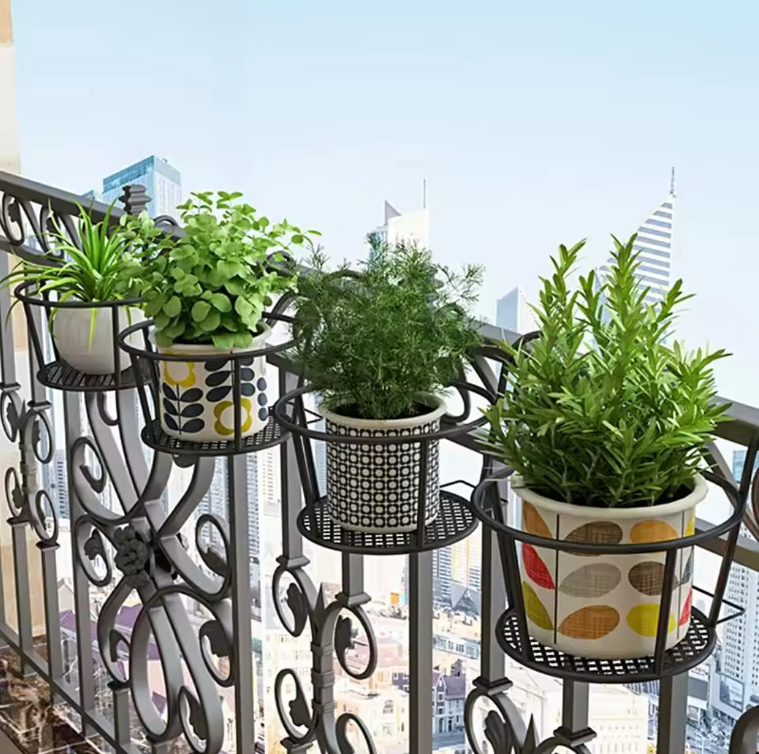 3Pc Über den Balkon BlumenTopfhalter SchwarzNov