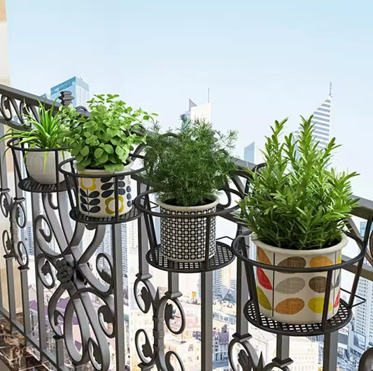 3Pc Über den Balkon BlumenTopfhalter SchwarzNov
