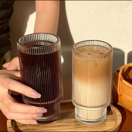 6Pc Gerippte Gläser SchwarzNov