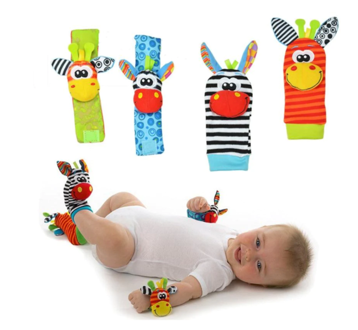 Frendorf | Sensorik-Rassel-Set für Babys mit Hand- und Fußspiel – WackelSpaß (1 kaufen, 1 gratis)