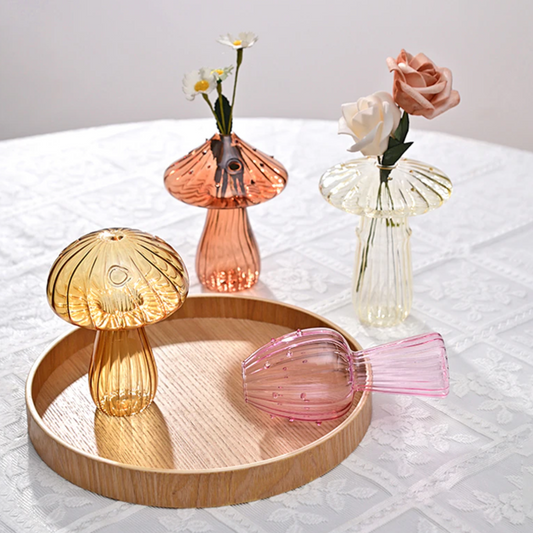 Mini Glass Mushroom Vase