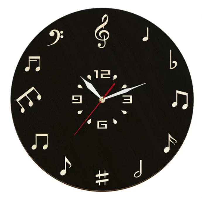 Frendorf | NoteRhythm Künstlerische Wanduhr – Design mit musikalischen Noten für moderne Interieurs