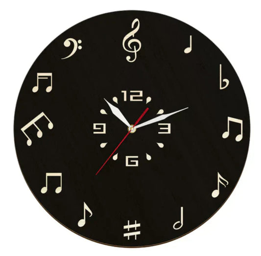 Frendorf | NoteRhythm Künstlerische Wanduhr – Design mit musikalischen Noten für moderne Interieurs
