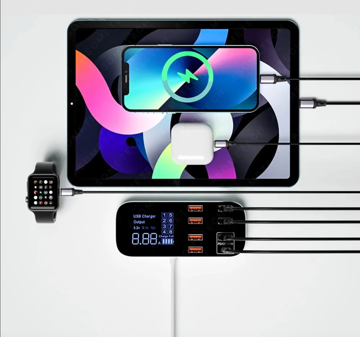 Frendorf |  Multi-USB-Ladegerät | Schneller Ladegerät für Netzadapter