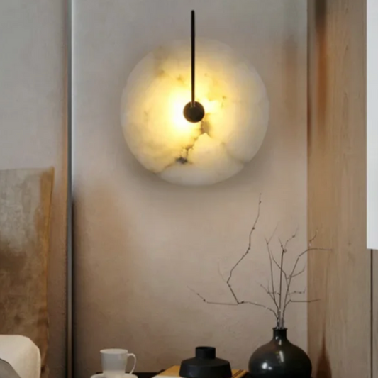 Frendorf | Marblite Disk Wandlampe | Edle Marmor-Wandleuchte | Modernes Design | Stimmungsvolles Licht