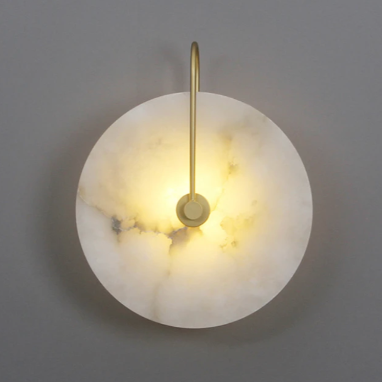 Frendorf | Marblite Disk Wandlampe | Edle Marmor-Wandleuchte | Modernes Design | Stimmungsvolles Licht