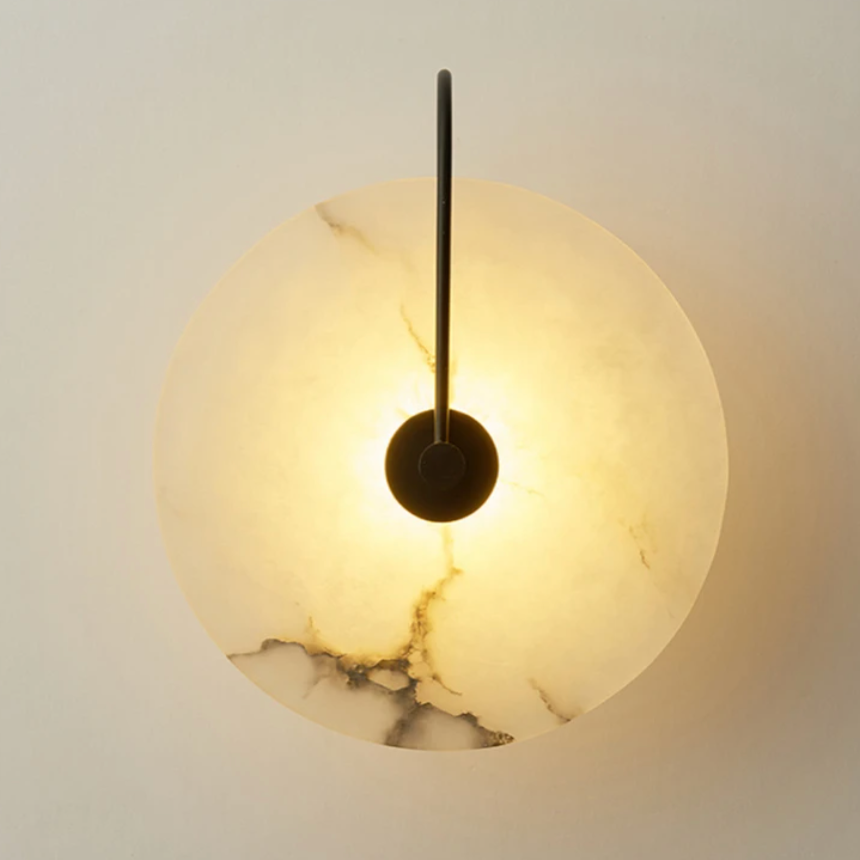 Frendorf | Marblite Disk Wandlampe | Edle Marmor-Wandleuchte | Modernes Design | Stimmungsvolles Licht