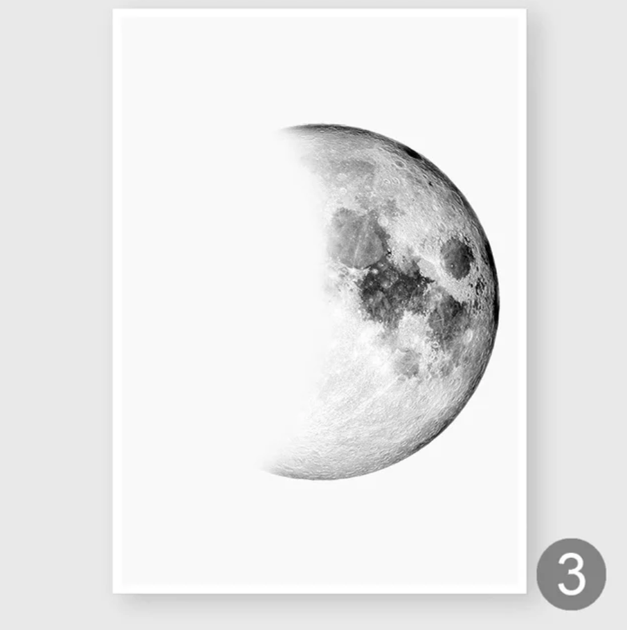 Frendorf | LunaNova Wandbild | Mondphasen Leinwand | Stilvolle Wanddekoration | Astronomisches Kunstwerk