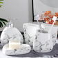 Frendorf | MarmoLuxe Badezimmer-Set 7-teilig | Elegantes Marmor-Design | Luxuriöse & Praktische Badaccessoires