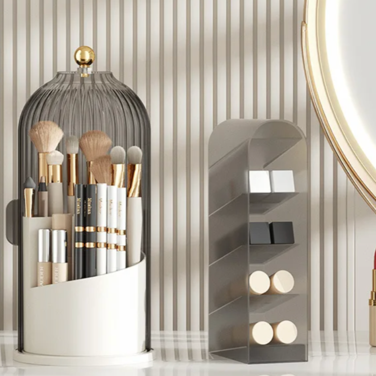 Frendorf | BeautySpin Rotierender Acryl Kosmetik-Organizer | Platzsparender Makeup Organizer | 360° Drehung | Kosmetik Aufbewahrung