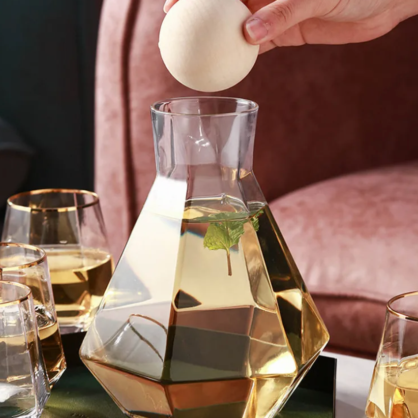 Frendorf | CrystalServe Diamond Design Trinkglas-Set (5-teilig) | Luxuriöses Glasdesign für stilvolle Getränke