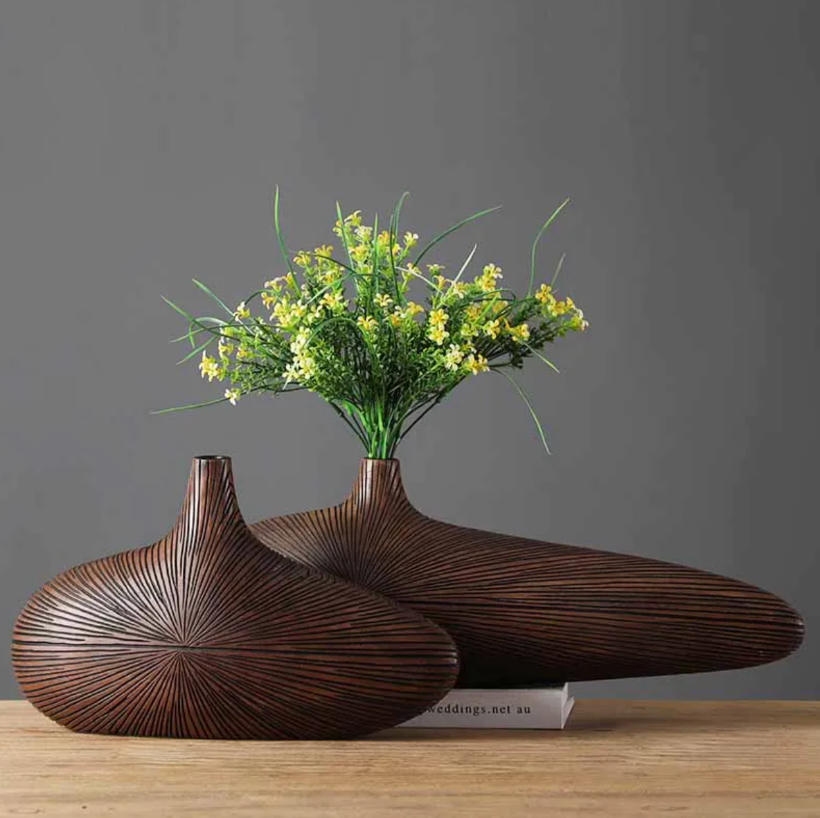 Frendorf | ClayAura Sahara Skulpturierte Vase | Handgefertigt | Moderne Deko für Zuhause | Elegantes Design