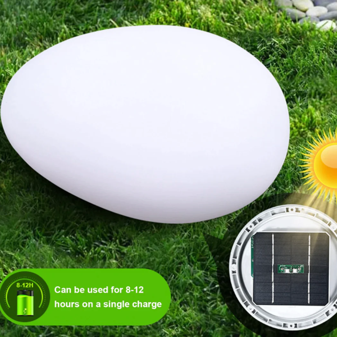 Frendorf | SunStone Solar Gartensteine | LED-beleuchtete Terrassensteine | Solarbetrieben | Nachhaltige Beleuchtung für draußen