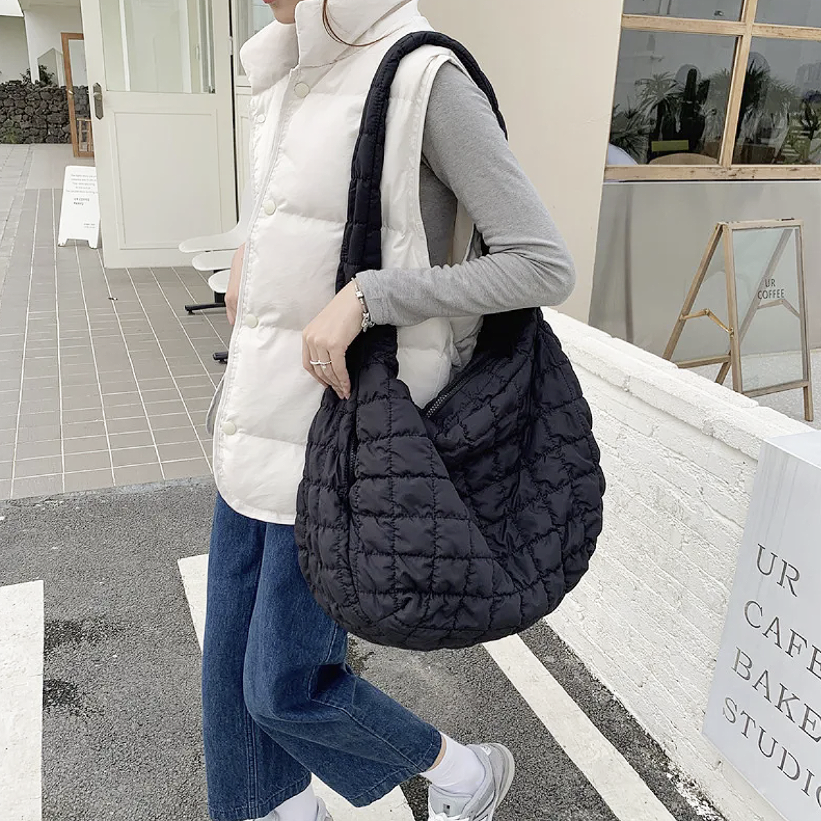 Cross Quilt X-Large Schultertasche