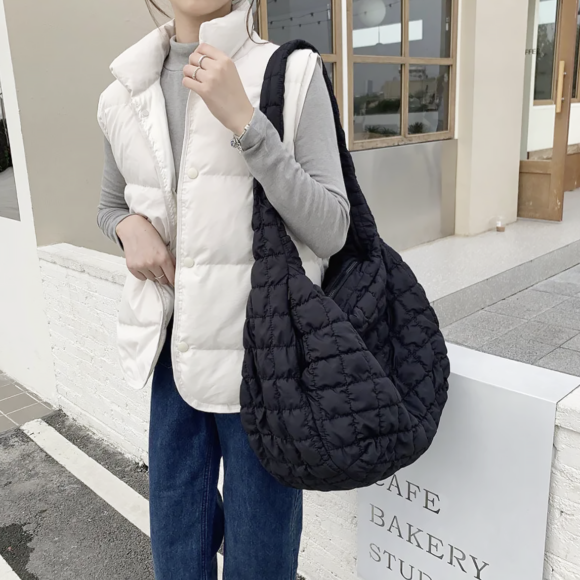 Cross Quilt X-Large Schultertasche