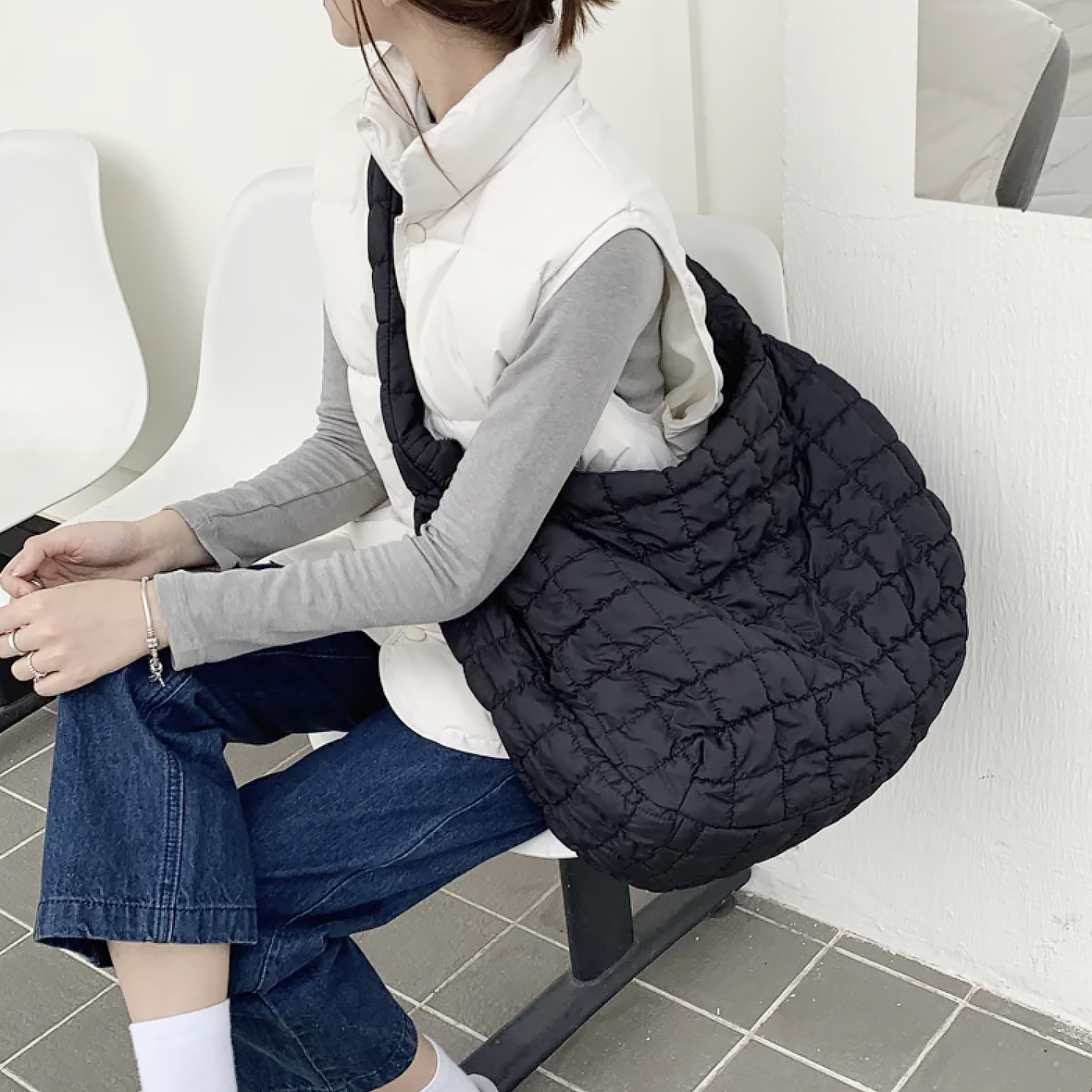 Cross Quilt X-Large Schultertasche