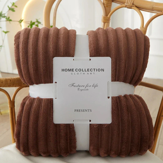 Frendorf | Breitgestreifte Flanell-Fleece-Decke