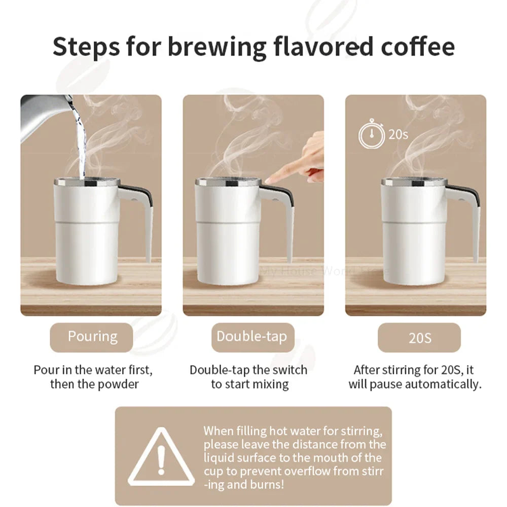 Automatischer, selbstrührender Magnetbecher aus Edelstahl 304 mit LCD-Display, Kaffee, Milch, Saft, Rührbecher, intelligente Thermobecher