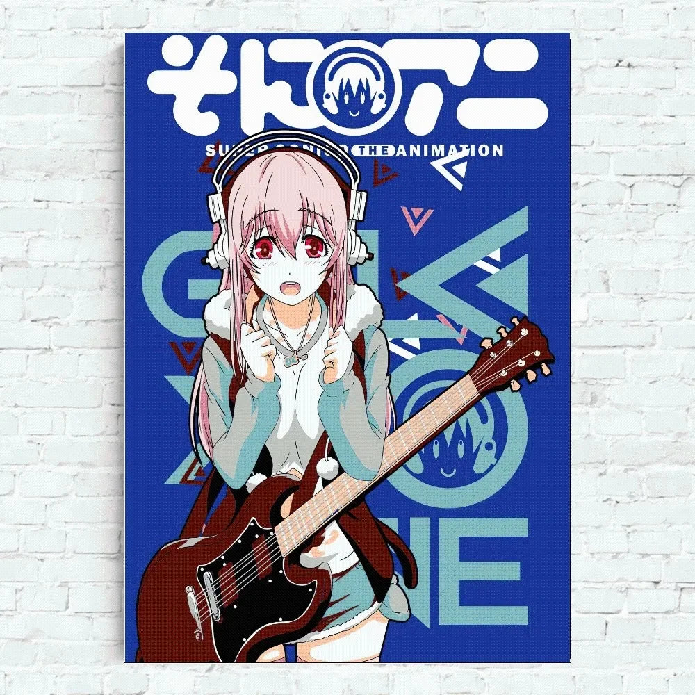 Super Sonico Anime Poster Home Office Wand Schlafzimmer Wohnzimmer Küche Dekoration Malerei