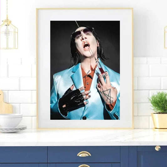 M-Marilyn Manson Sänger Poster Zuhause Zimmer Dekor Wohnzimmer Schlafzimmer Ästhetik Kunst Wandmalerei Aufkleber