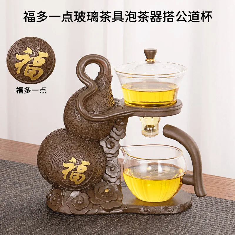 Kung Fu Teekanne Haushalt magnetische Absaugung halbautomatische faule Teezubereitung Werkzeug Glas Tee-Set