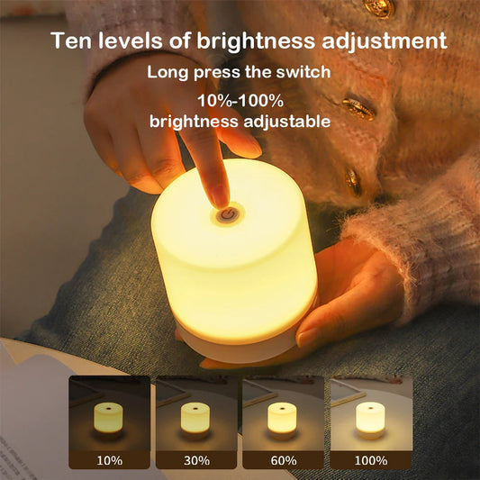 Kreative USB Nachttischlampe - Touch-Dimmung LED Nachtlicht für Schlafzimmer & Studentenwohnheim
