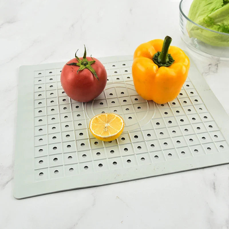 Frendorf | Rutschfeste Gummi-Geschirrabtropfmatte – Hitzebeständige Küchentischmatte für schnelles Abtropfen und Tischschutz